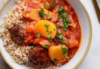 Kefta and Potato Stew with Tomato Sauce (Kafta with batatta)